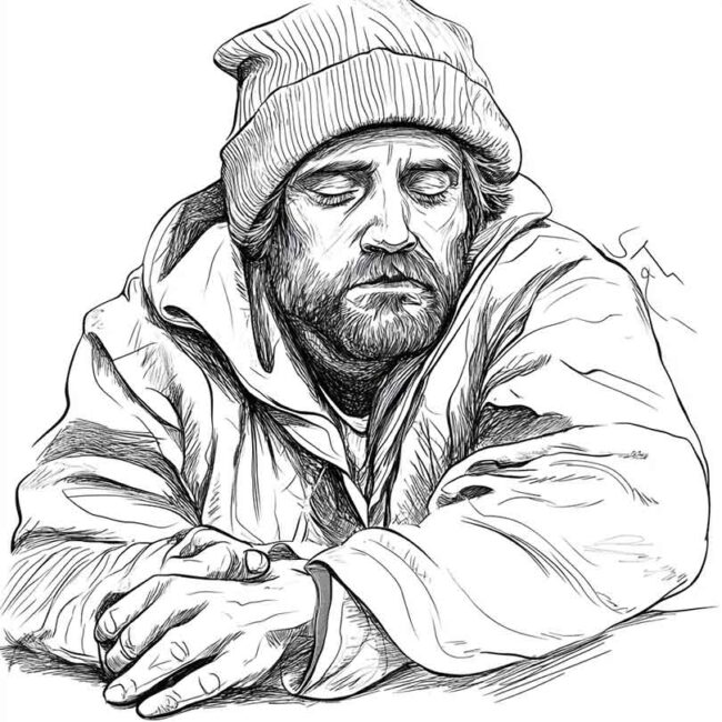 mendigo para colorir 12