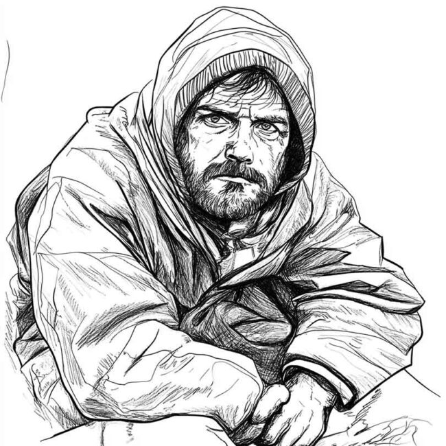 mendigo para colorir 13