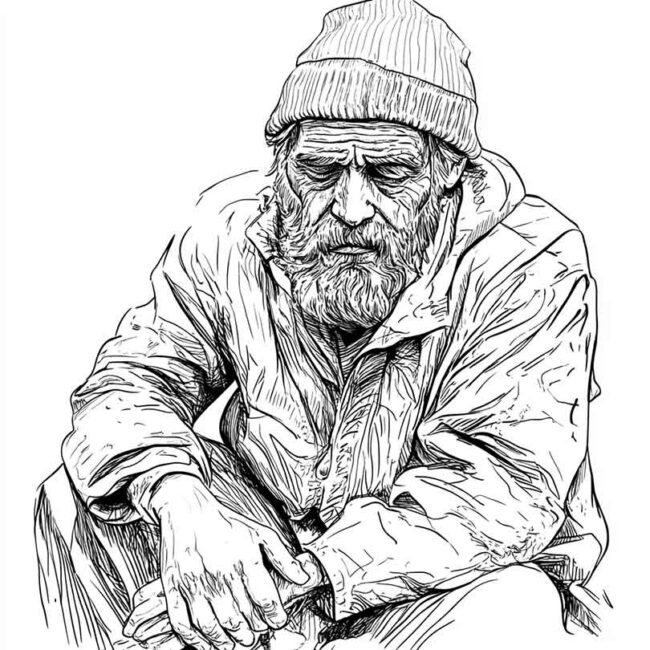 mendigo para colorir 17