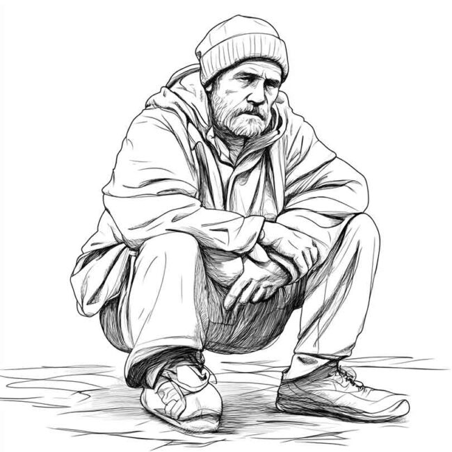 mendigo para colorir 1