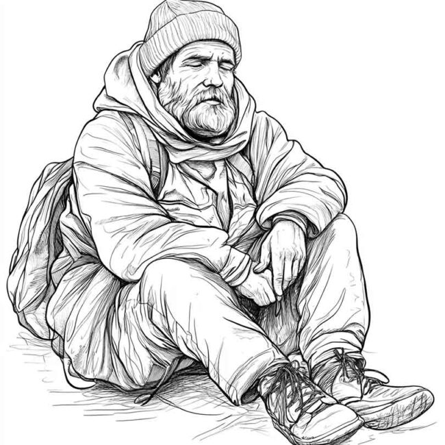 mendigo para colorir 11