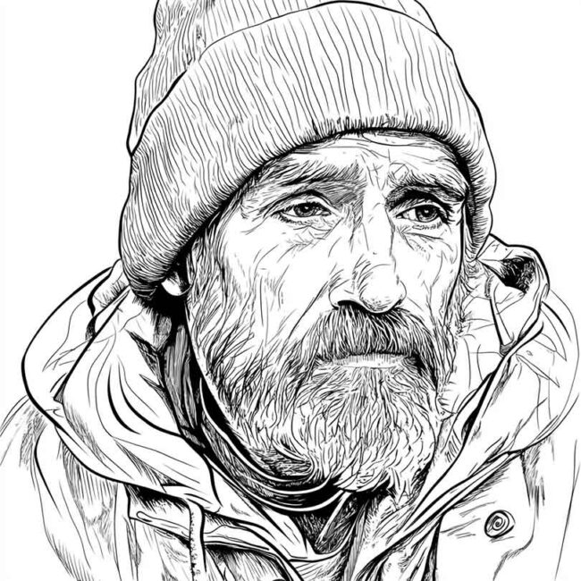 mendigo para colorir 14