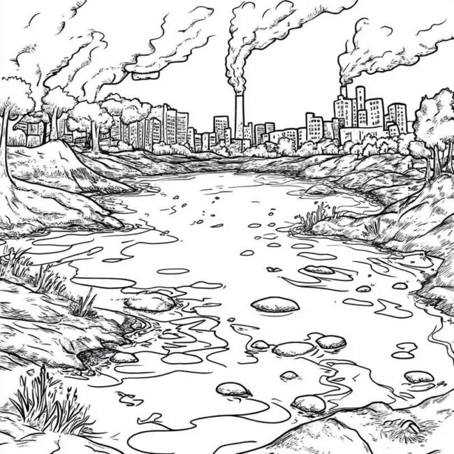 rios poluidos para colorir 8