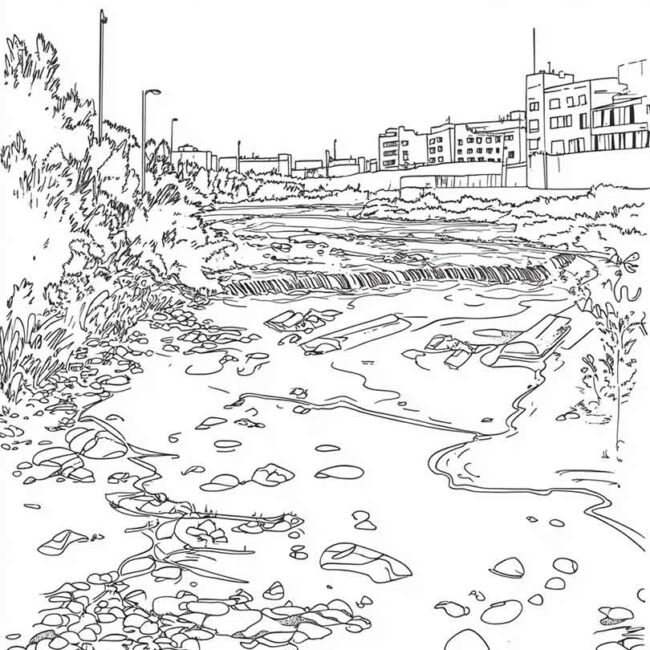 rios poluidos para colorir 1