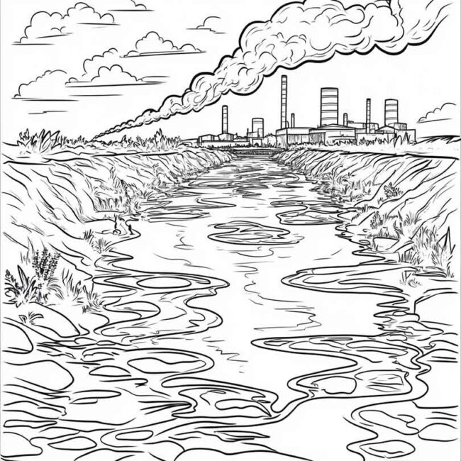 rios poluidos para colorir 4