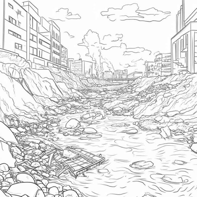 rios poluidos para colorir 11
