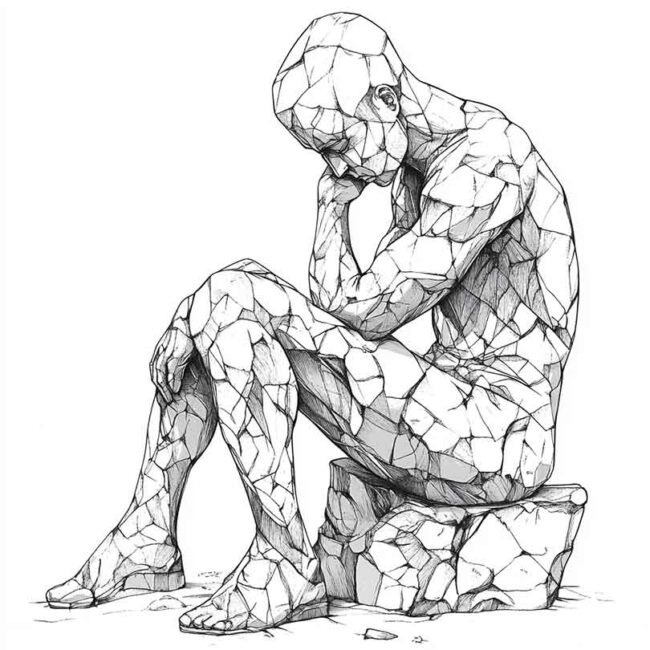 desenho de homem de pedra para colorir 6