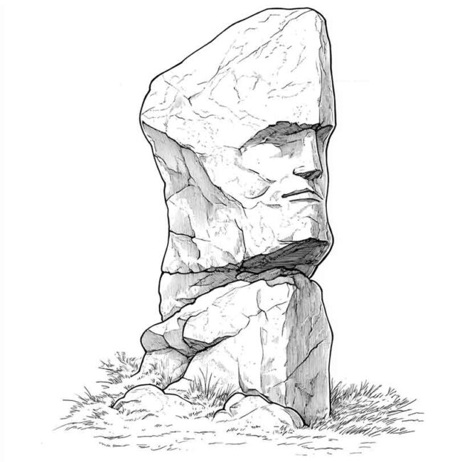 desenho de homem de pedra para colorir 1