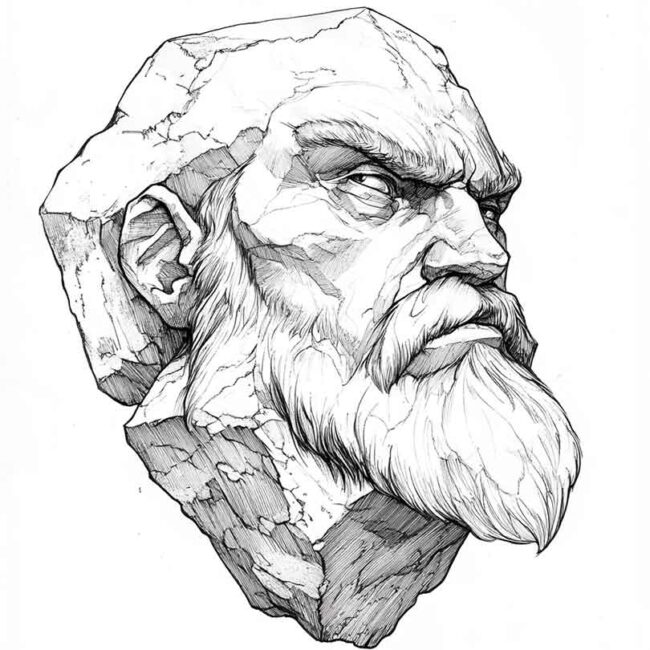 desenho de homem de pedra para colorir 11