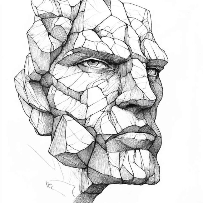 desenho de homem de pedra para colorir 12