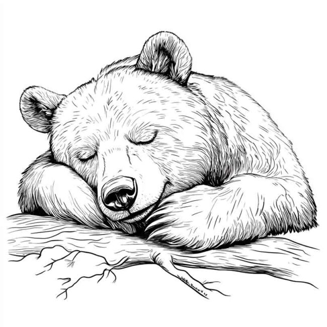 urso dormindo pra colorir 8
