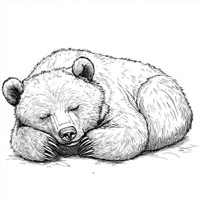 urso dormindo pra colorir 9