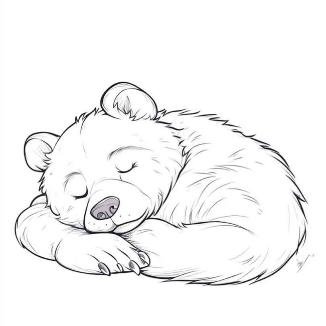 urso dormindo pra colorir 2