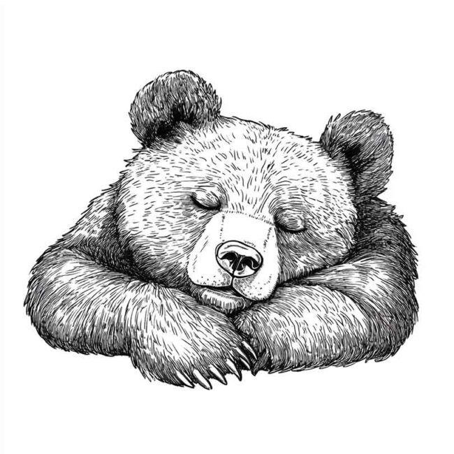 urso dormindo pra colorir 13