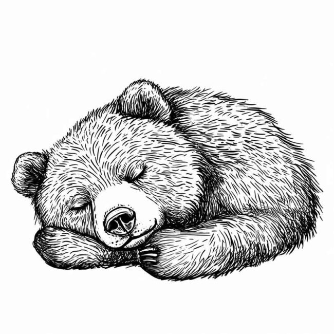 urso dormindo pra colorir 14