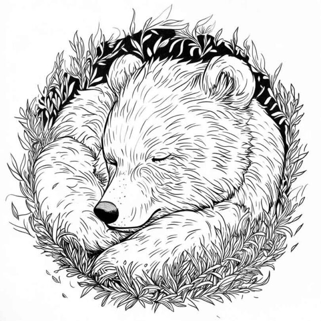 urso dormindo pra colorir 19