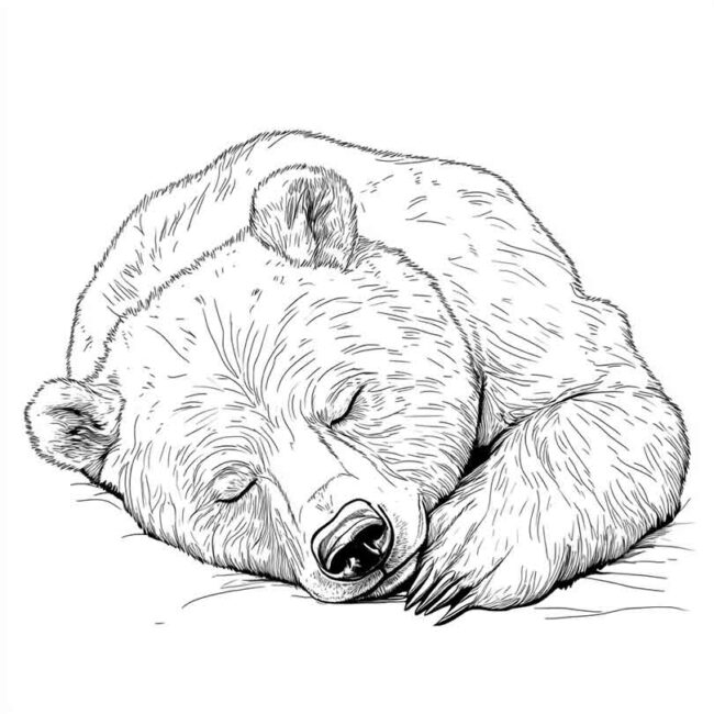 urso dormindo pra colorir 4