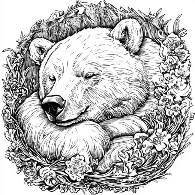 urso dormindo pra colorir 20