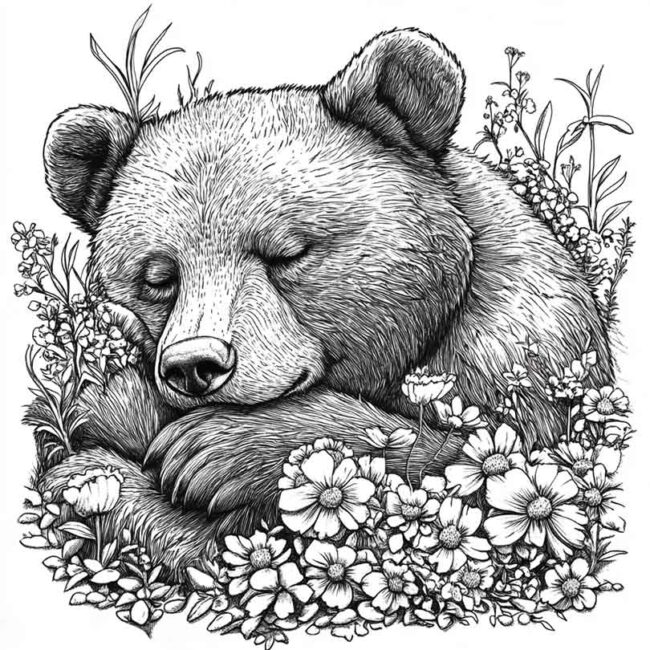 urso dormindo pra colorir 23