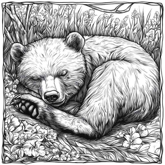urso dormindo pra colorir 24