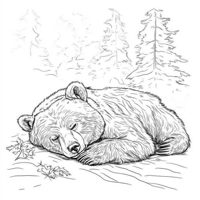 urso dormindo pra colorir 12