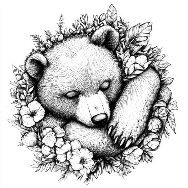 urso dormindo pra colorir 18