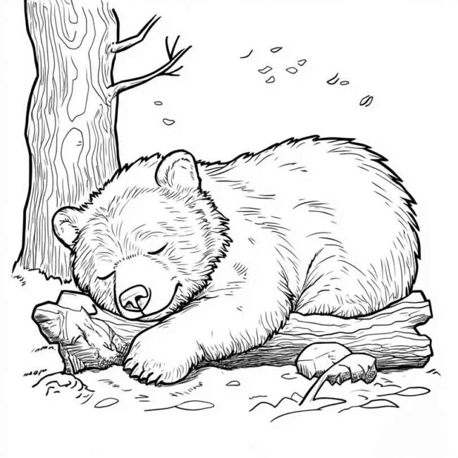 urso dormindo pra colorir 10