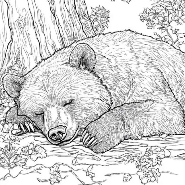 urso dormindo pra colorir 22