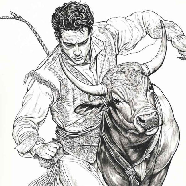 toureiro para colorir 35