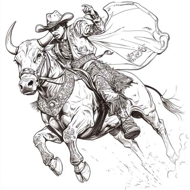 toureiro para colorir 12