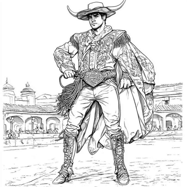 toureiro para colorir 15