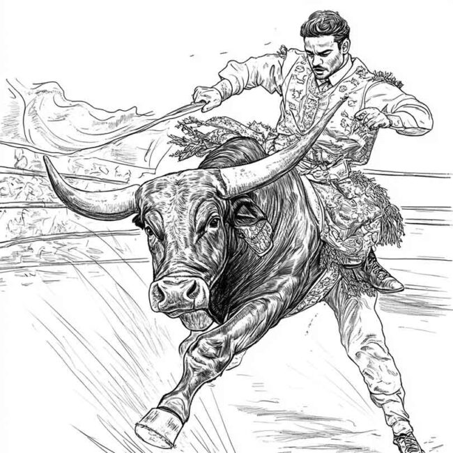 toureiro para colorir 24