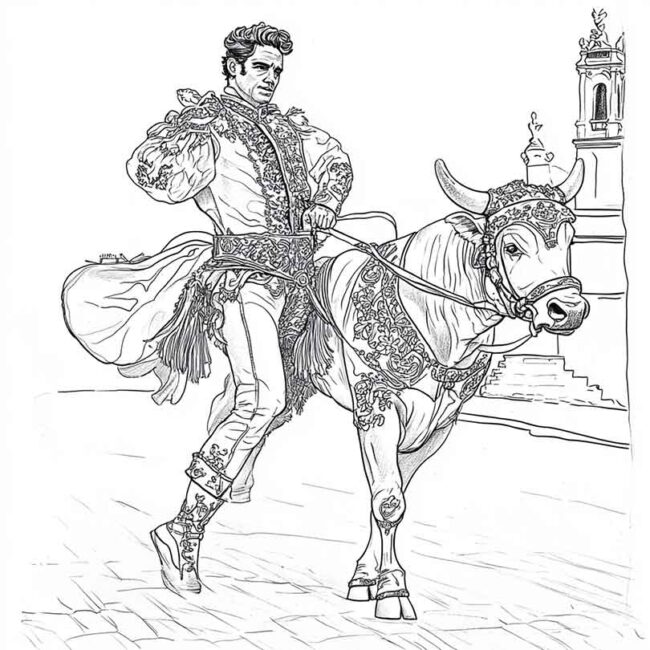 toureiro para colorir 14