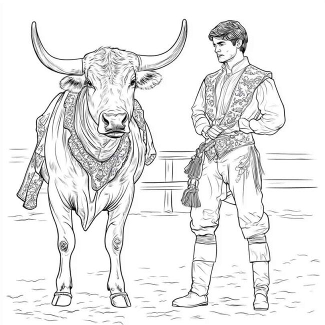 toureiro para colorir 2