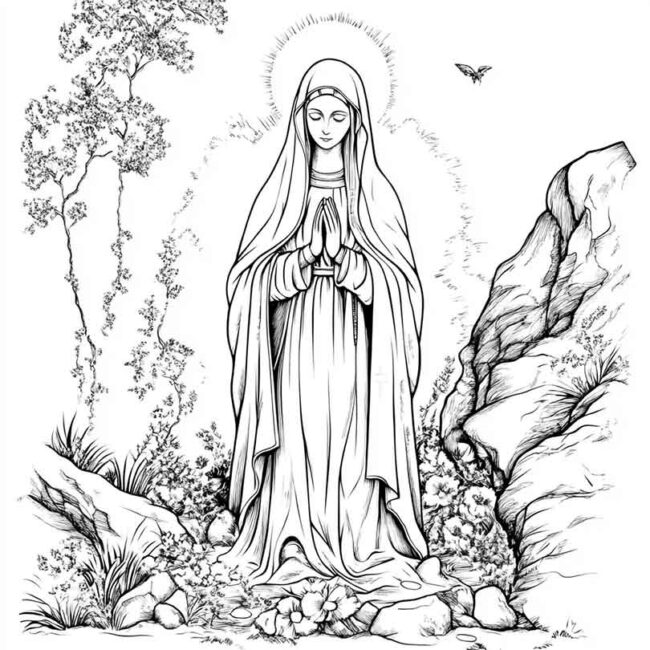 nossa senhora de lourdes para colorir 9
