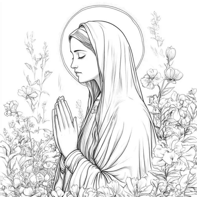 nossa senhora de lourdes para colorir 7
