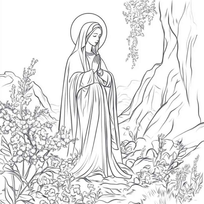 nossa senhora de lourdes para colorir 4