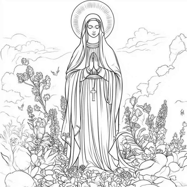 nossa senhora de lourdes para colorir 8
