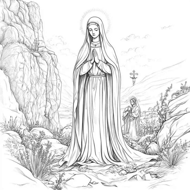 nossa senhora de lourdes para colorir 24