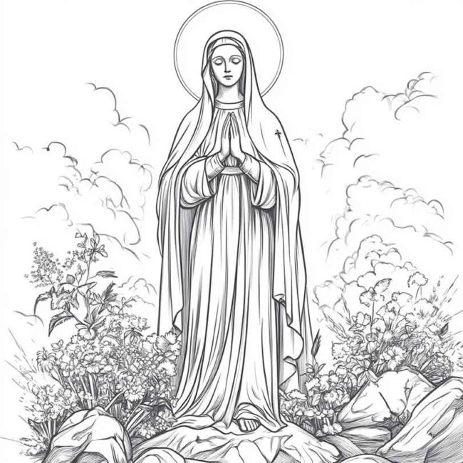 nossa senhora de lourdes para colorir 6