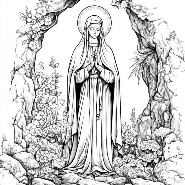 nossa senhora de lourdes para colorir 31