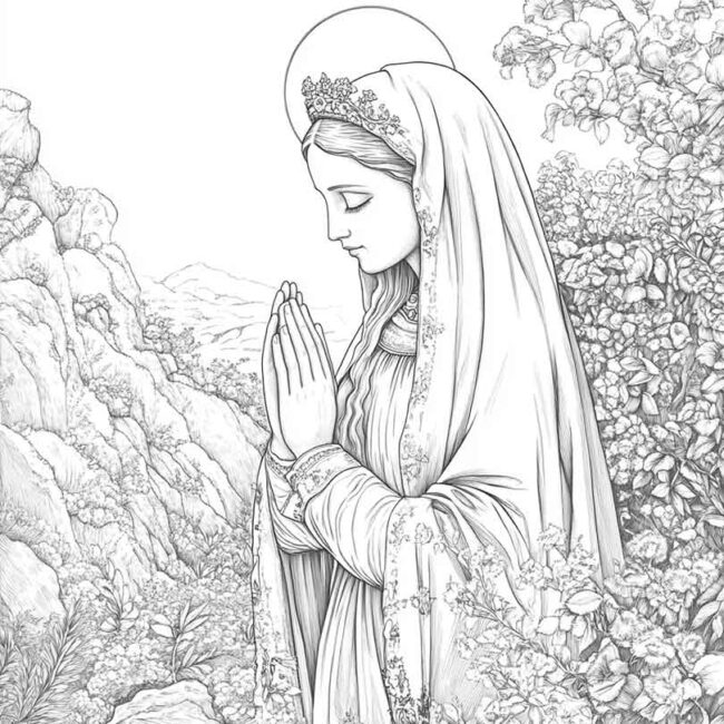 nossa senhora de lourdes para colorir 36