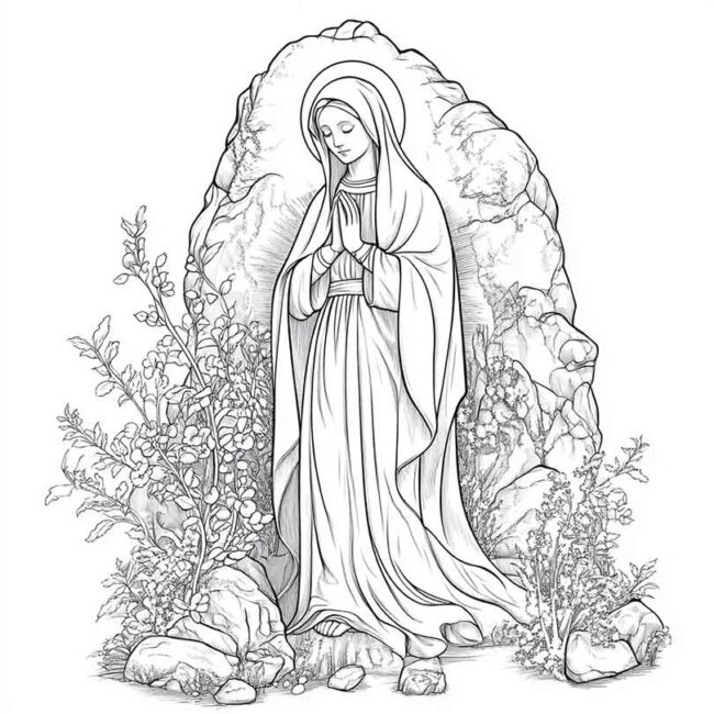 nossa senhora de lourdes para colorir 5