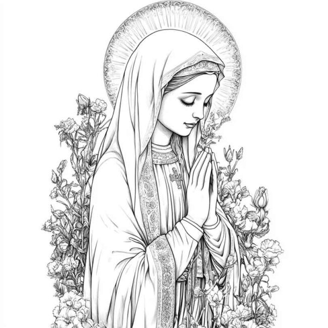nossa senhora de lourdes para colorir 1