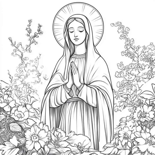 nossa senhora de lourdes para colorir 17