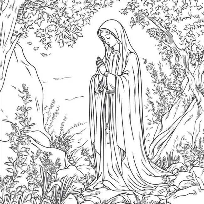 nossa senhora de lourdes para colorir 28