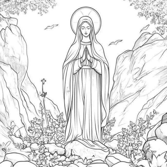 nossa senhora de lourdes para colorir 10