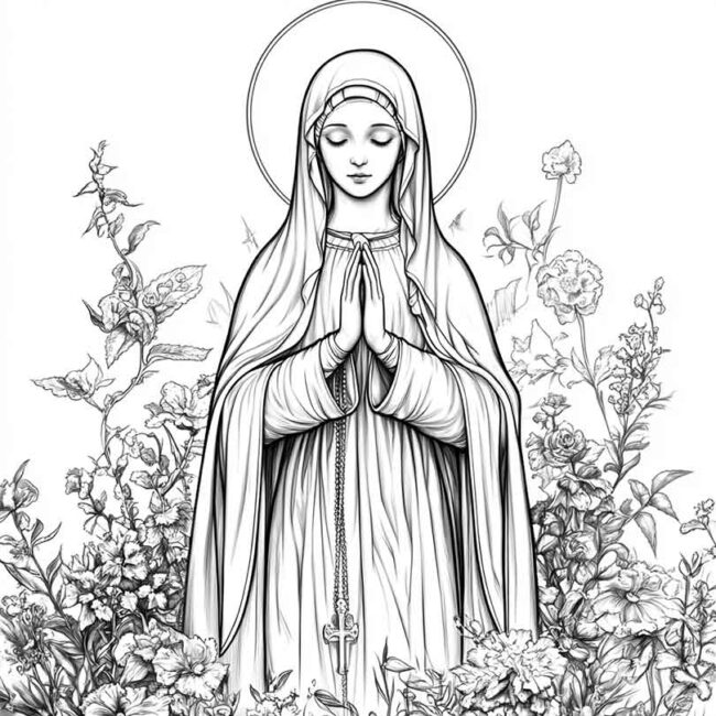 nossa senhora de lourdes para colorir 14