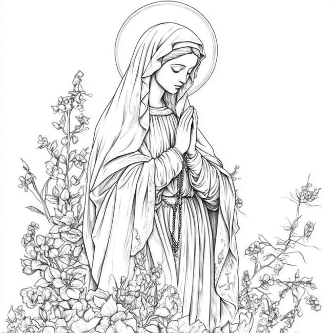 nossa senhora de lourdes para colorir 2