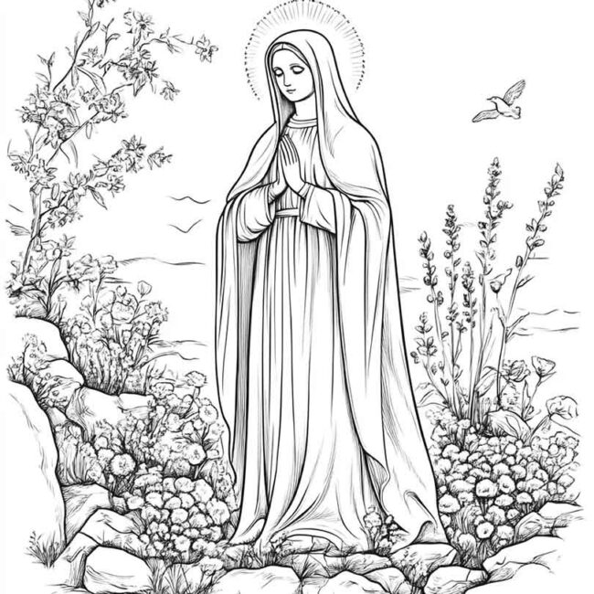 nossa senhora de lourdes para colorir 13